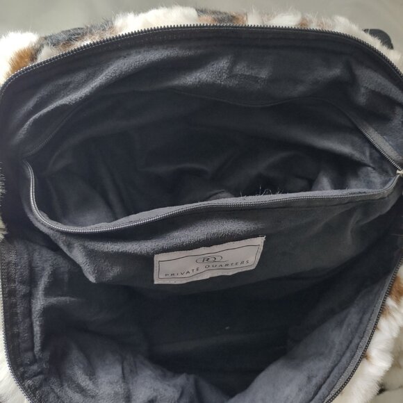 Animal Print Faux Fur Satchel Handbag Weekender by Private Quarters - Picture 4 of 10